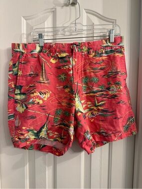 Polo Ralph Lauren 6” Classic Fit Linen blend shorts hot pink aloha floral print